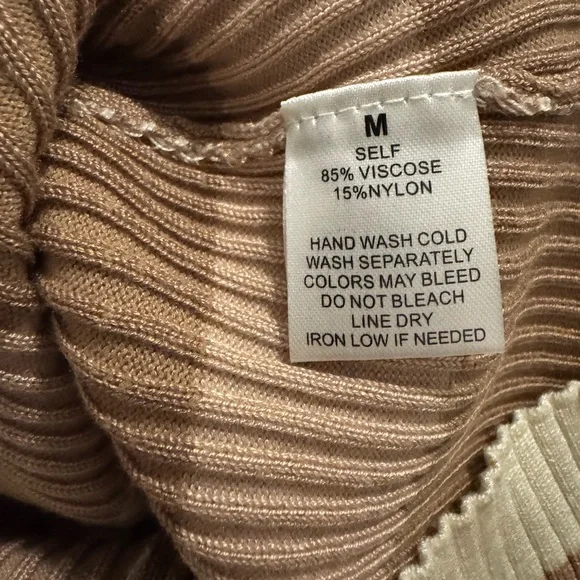 WINDSOR Neutral Striped Long Sleeve Body Con Dress - Picture 4 of 4